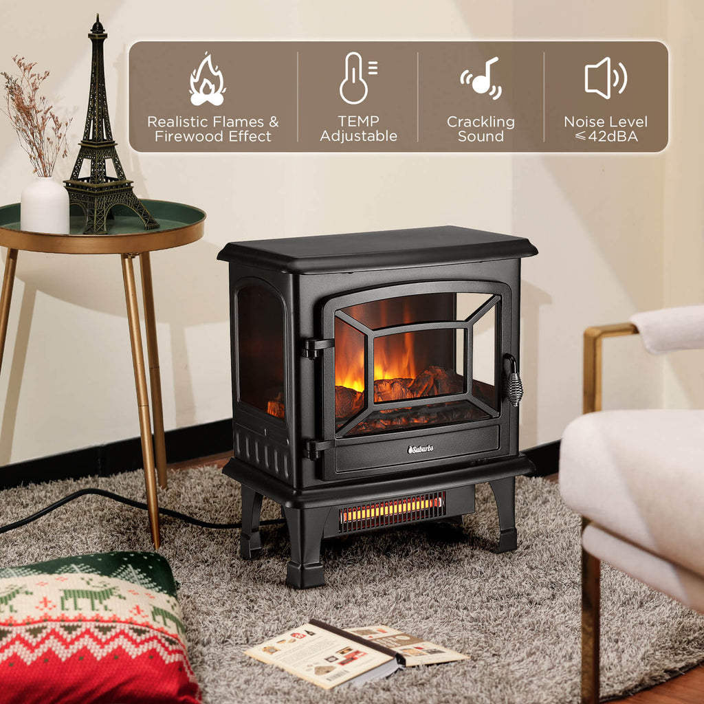 TURBRO TS20 Electric Fireplace Stove Heater with Sound