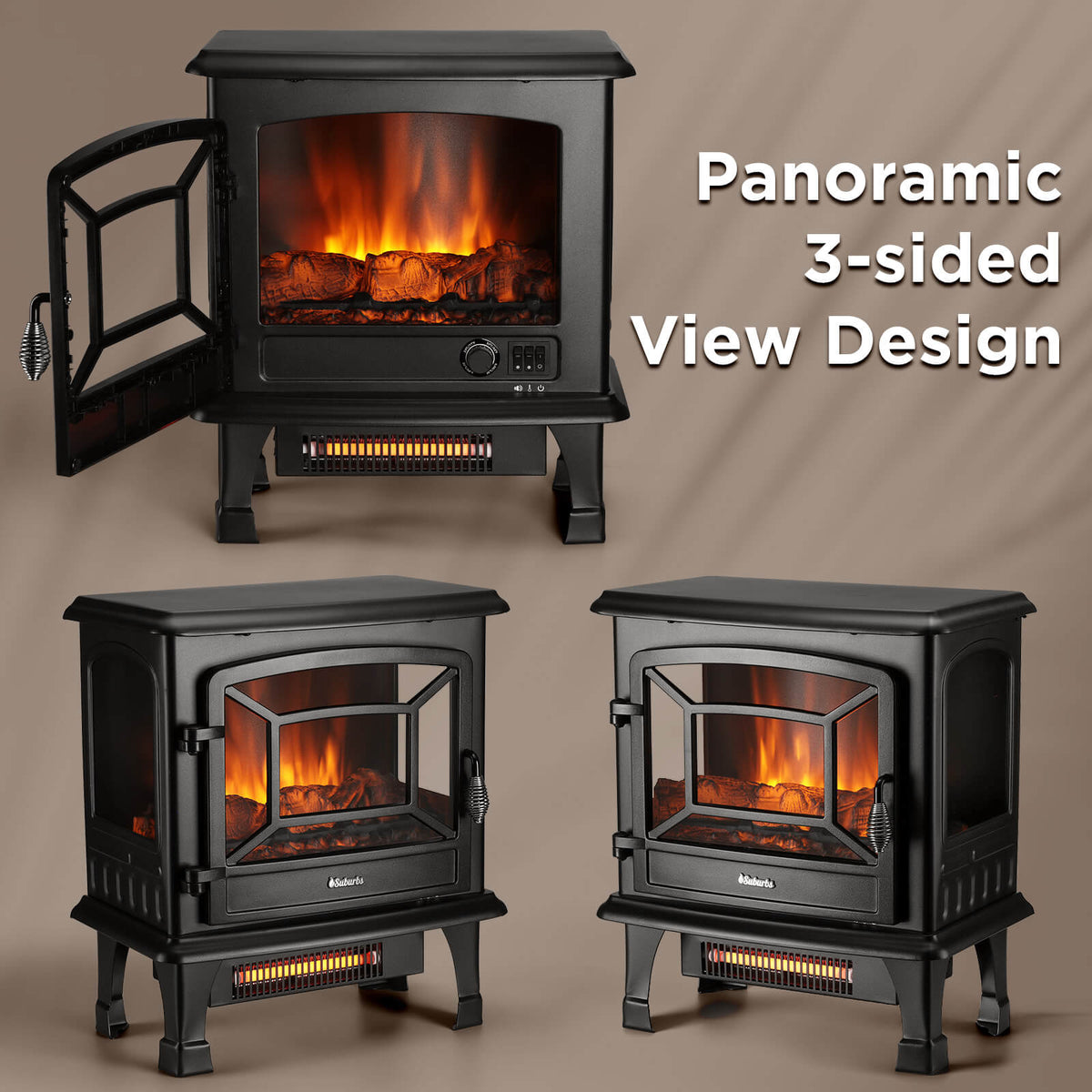 TURBRO TS20 Electric Fireplace Stove Heater with Sound