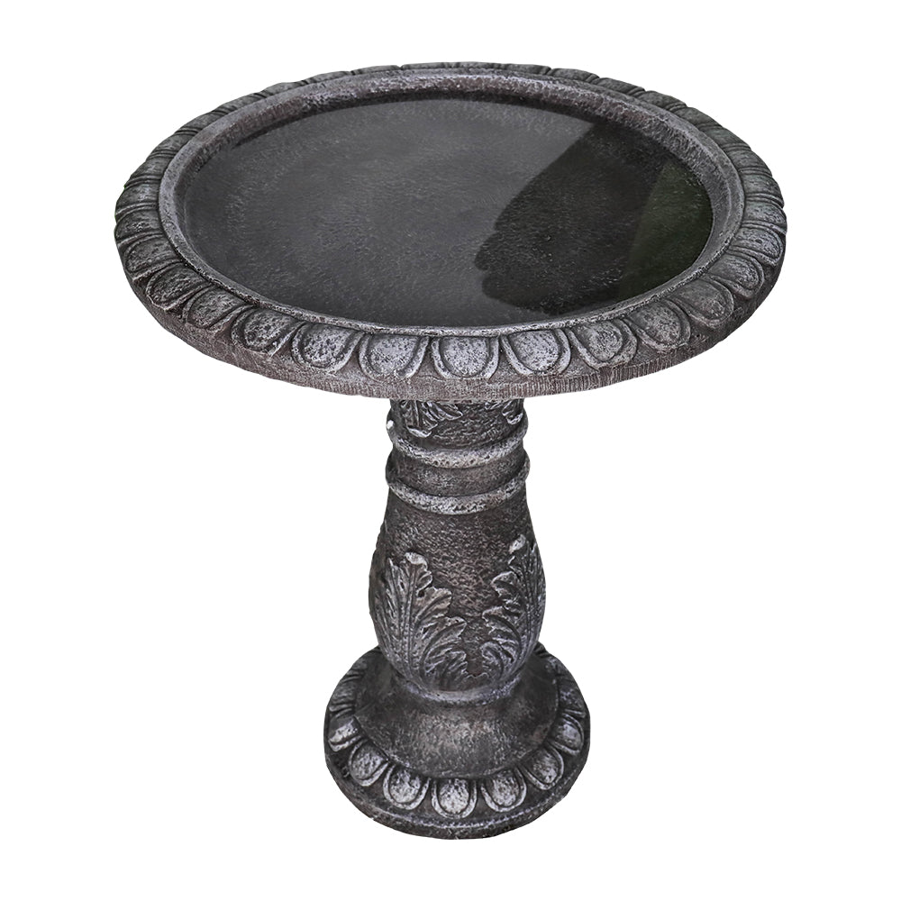 Concrete Leaf Bird Bath Acanthus Carved 24.4 Inch