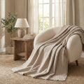 Quilted Cotton Throw Blanket – Sandy Taupe
