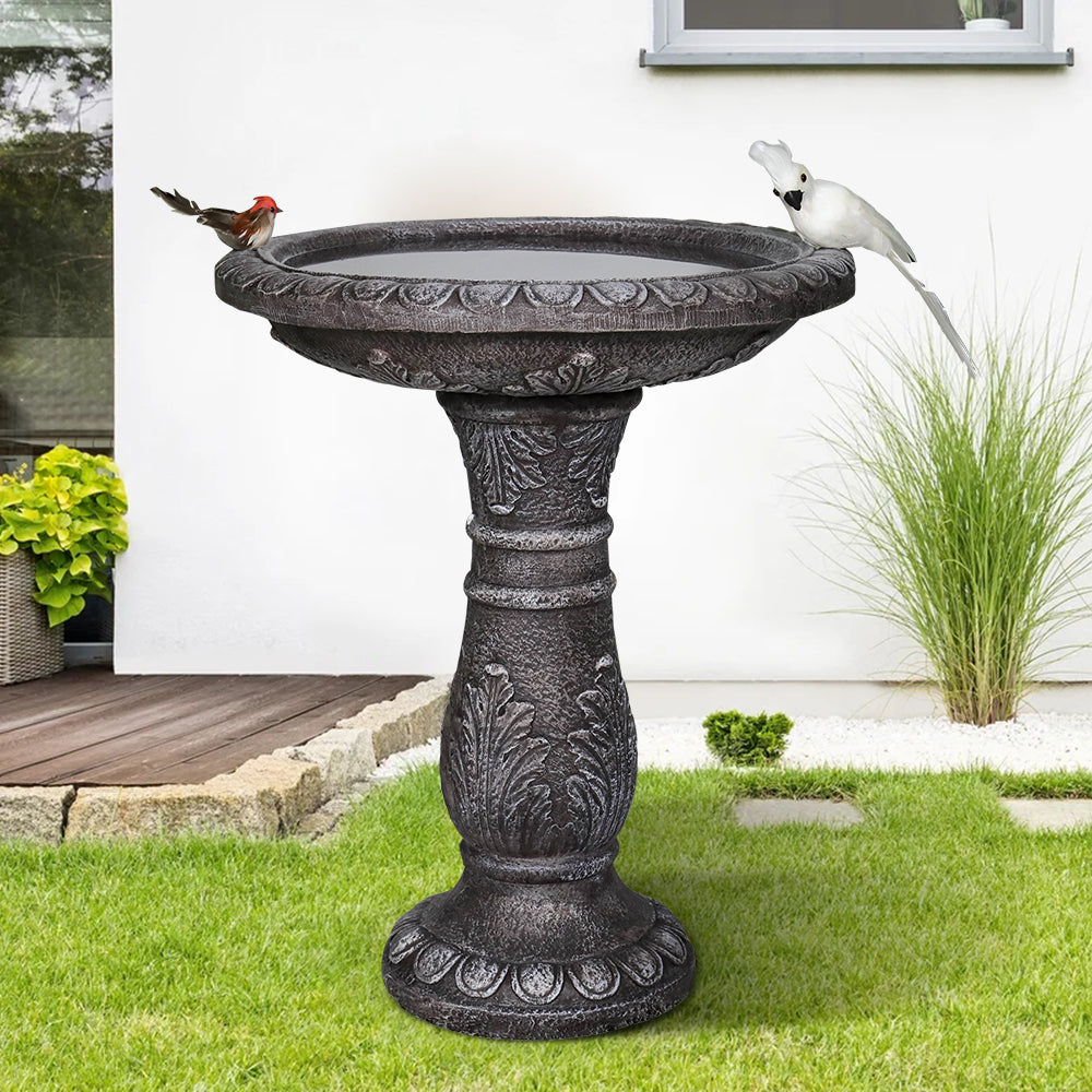Concrete Leaf Bird Bath Acanthus Carved 24.4 Inch