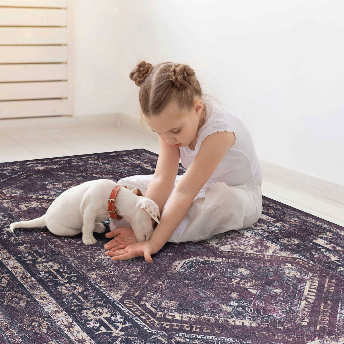 Washable Runner Rug – Beige, Dark Gray or Black