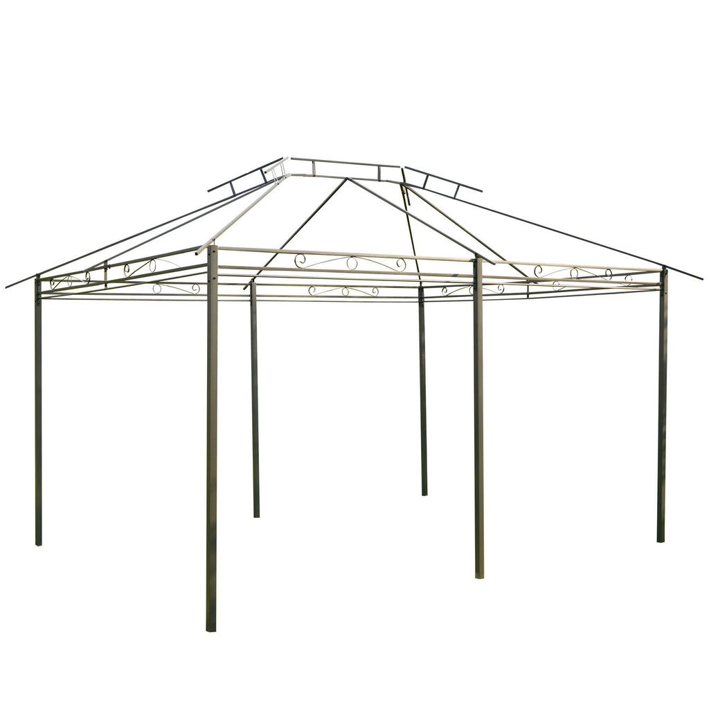 Outsunny Patio Gazebo with Curtains & Vented Roof – Sage Gray