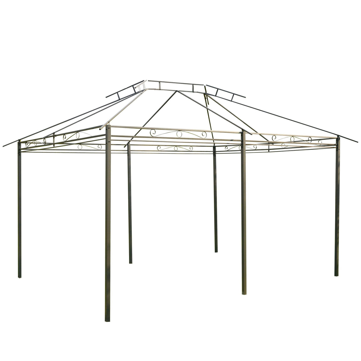 Outsunny Patio Gazebo with Curtains & Vented Roof – Sage Gray