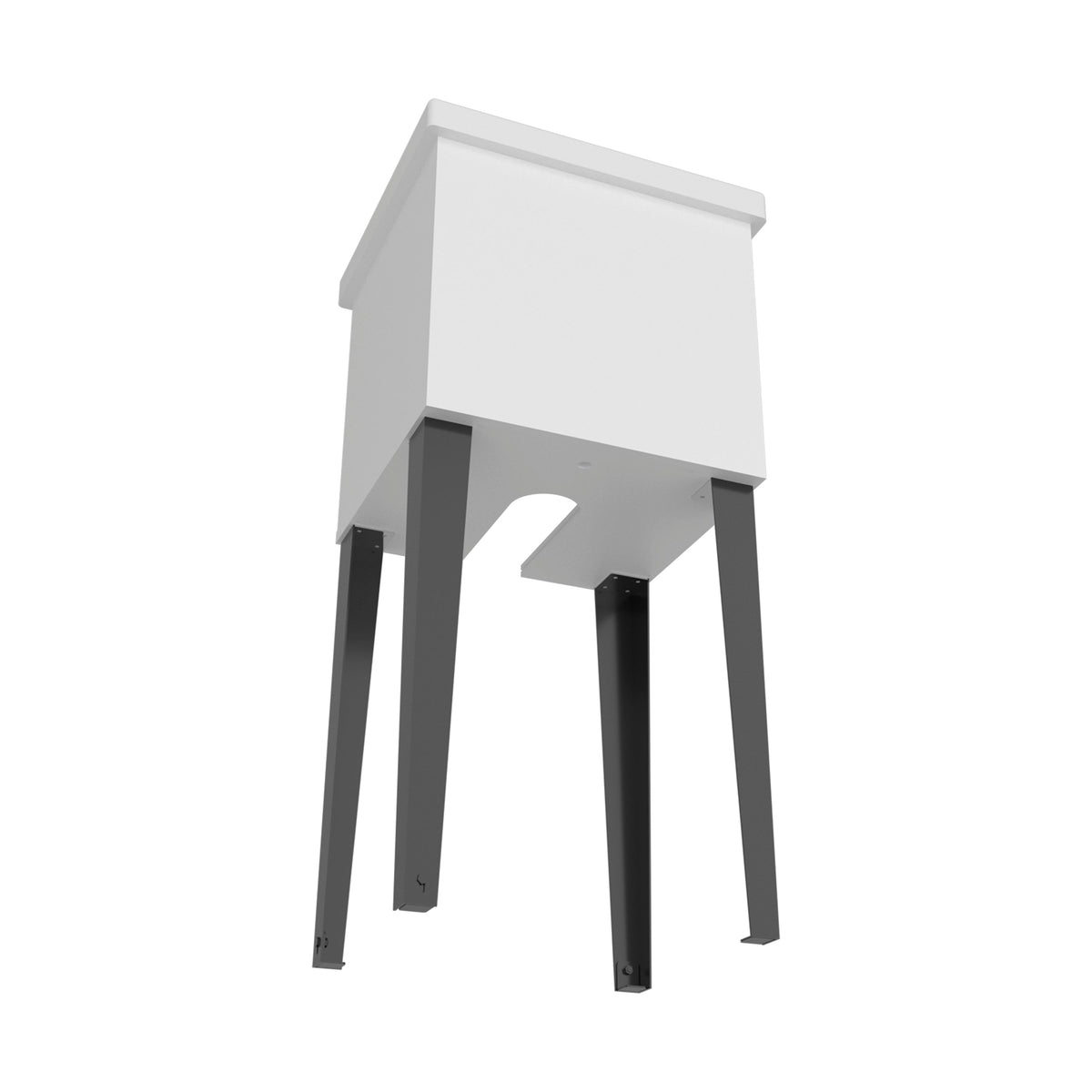 White Freestanding Laundry Utility Sink with Storage Cabinet