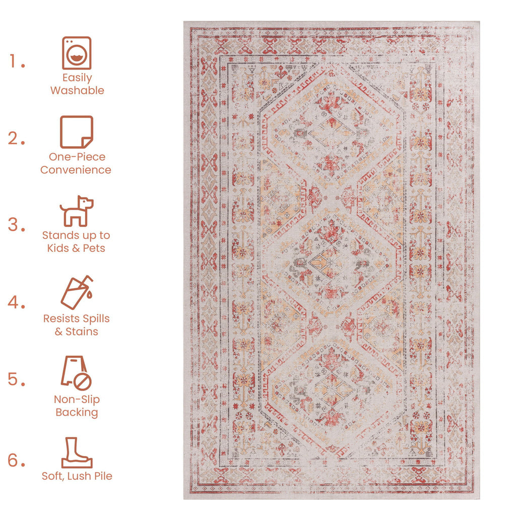Washable Runner Rug – Beige, Dark Gray or Black