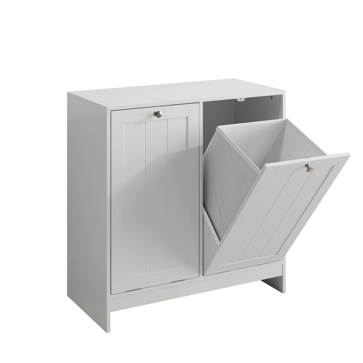 White Tilt-Out Laundry Hamper Cabinet