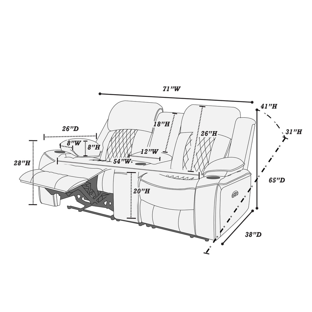 Power Reclining Living Room Set with Adjustable Headrests & USB – Brown or Gray