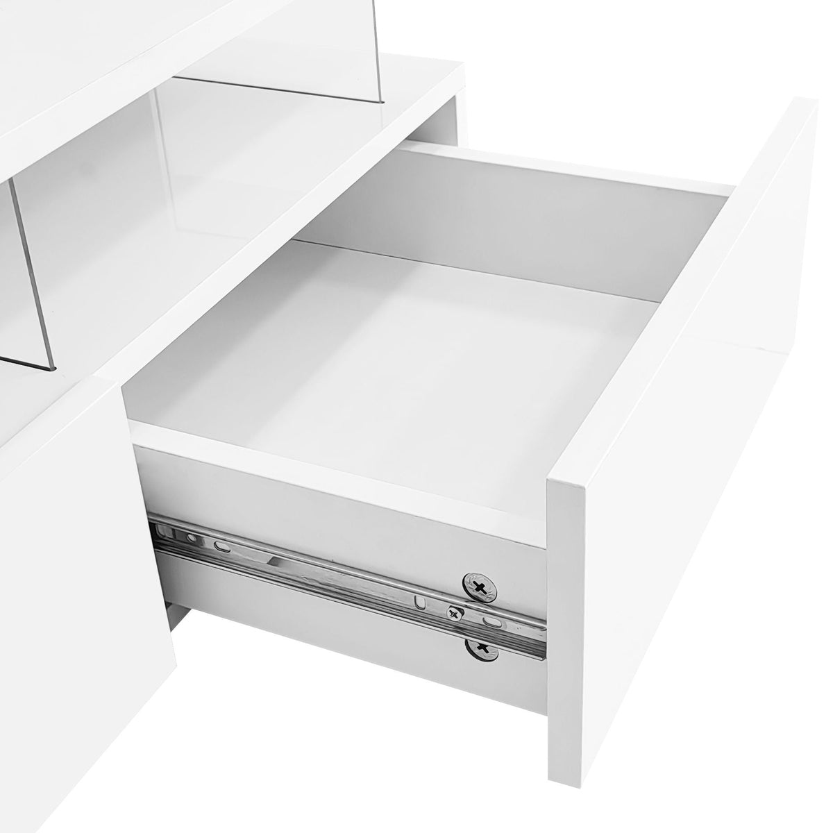 Lift-Top Coffee Table with LED Lighting & Hidden Storage – White