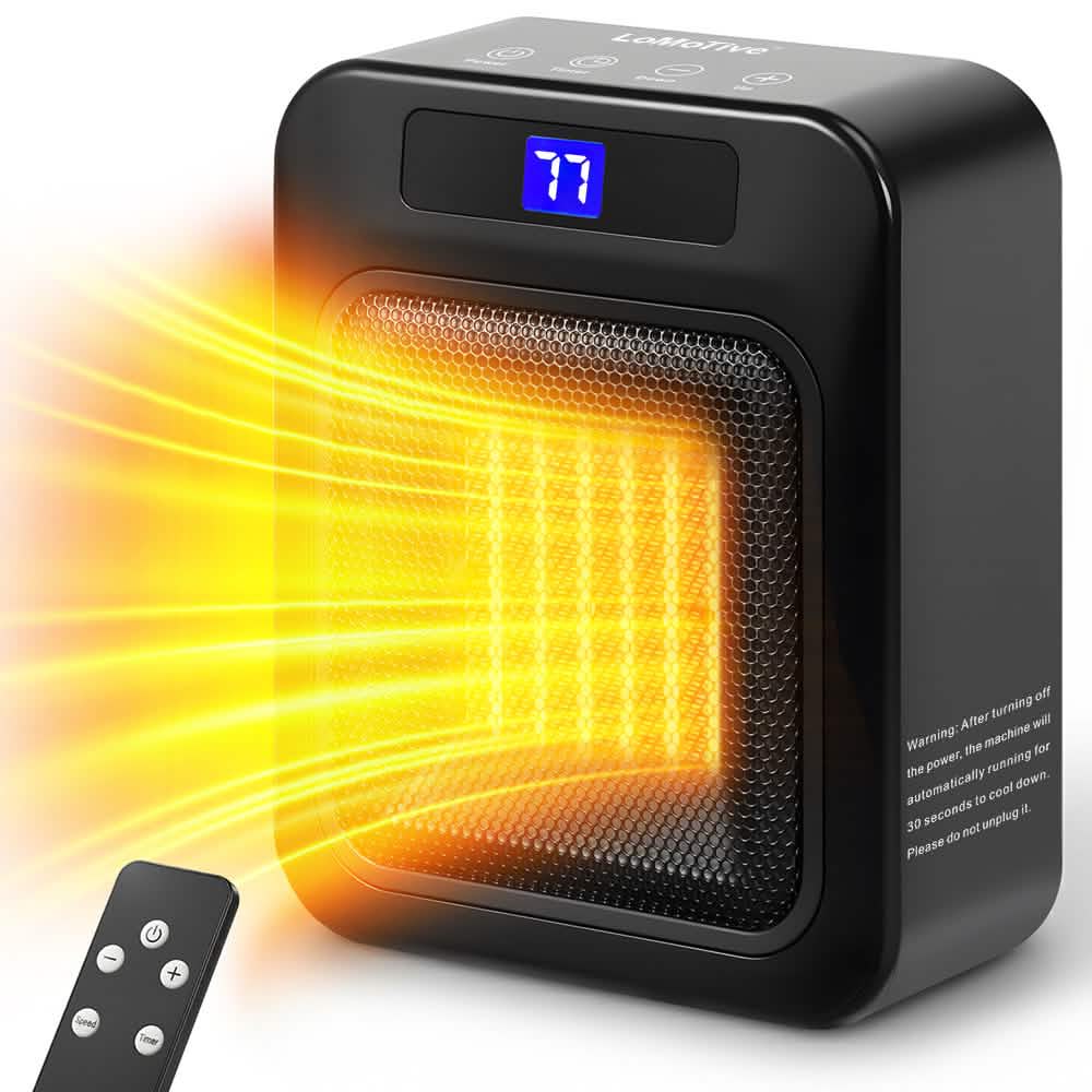 1500W Ceramic Space Heater with Remote & Timer