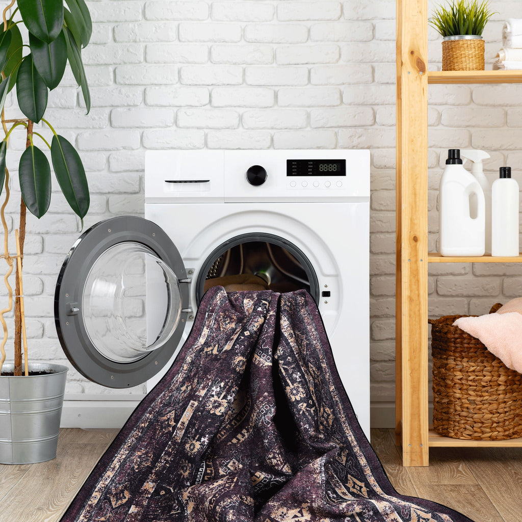 Washable Runner Rug – Beige, Dark Gray or Black