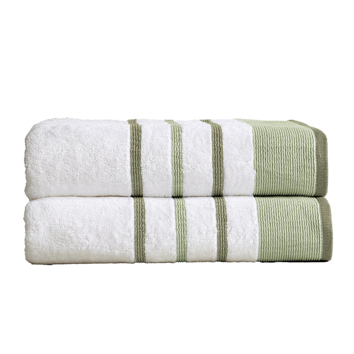 Decorative Cotton Stripe Bath Towel Set - Noelle Collection