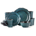 Elama Lavish Blue 16-Piece Dinnerware Set