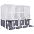 Wooden Lean-To Walk-In Greenhouse – White / Gray