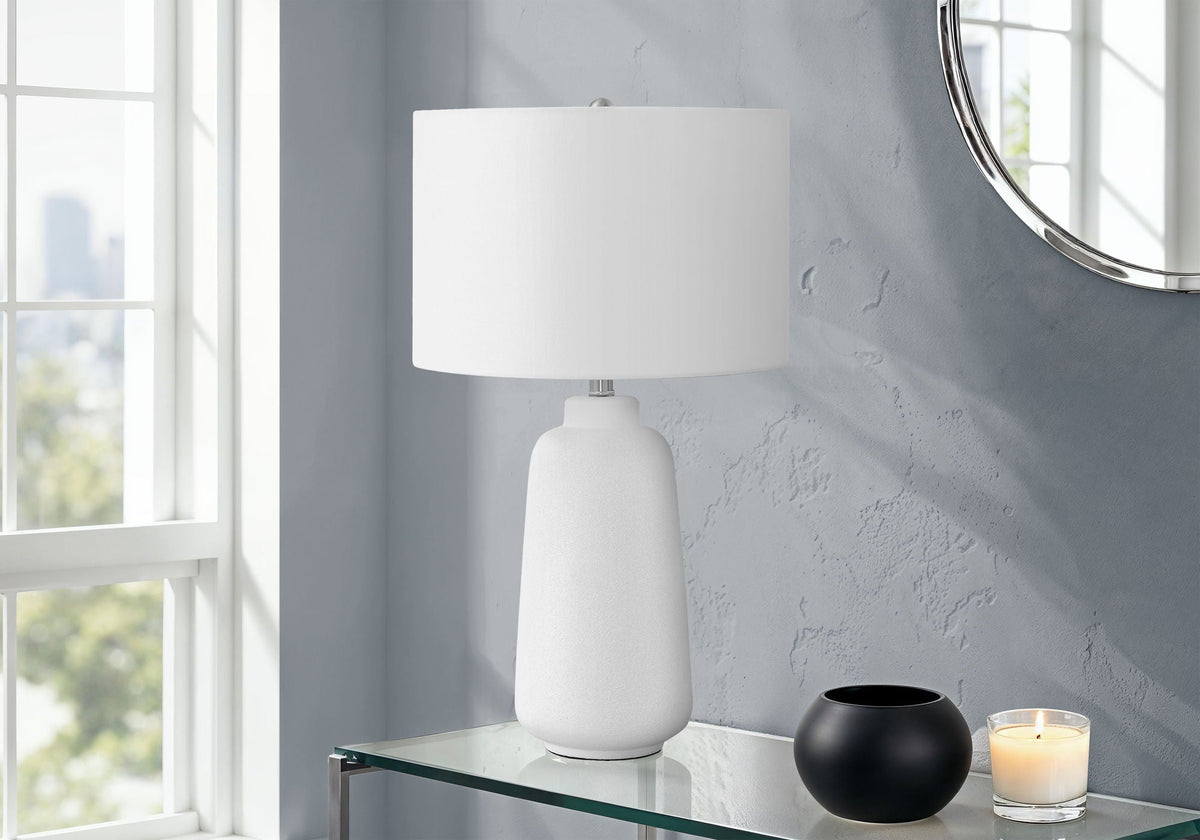 Modern Ceramic Table Lamp with Ivory Shade