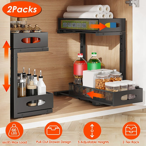 2-Tier Pull-Out Under-Sink Organizer Set