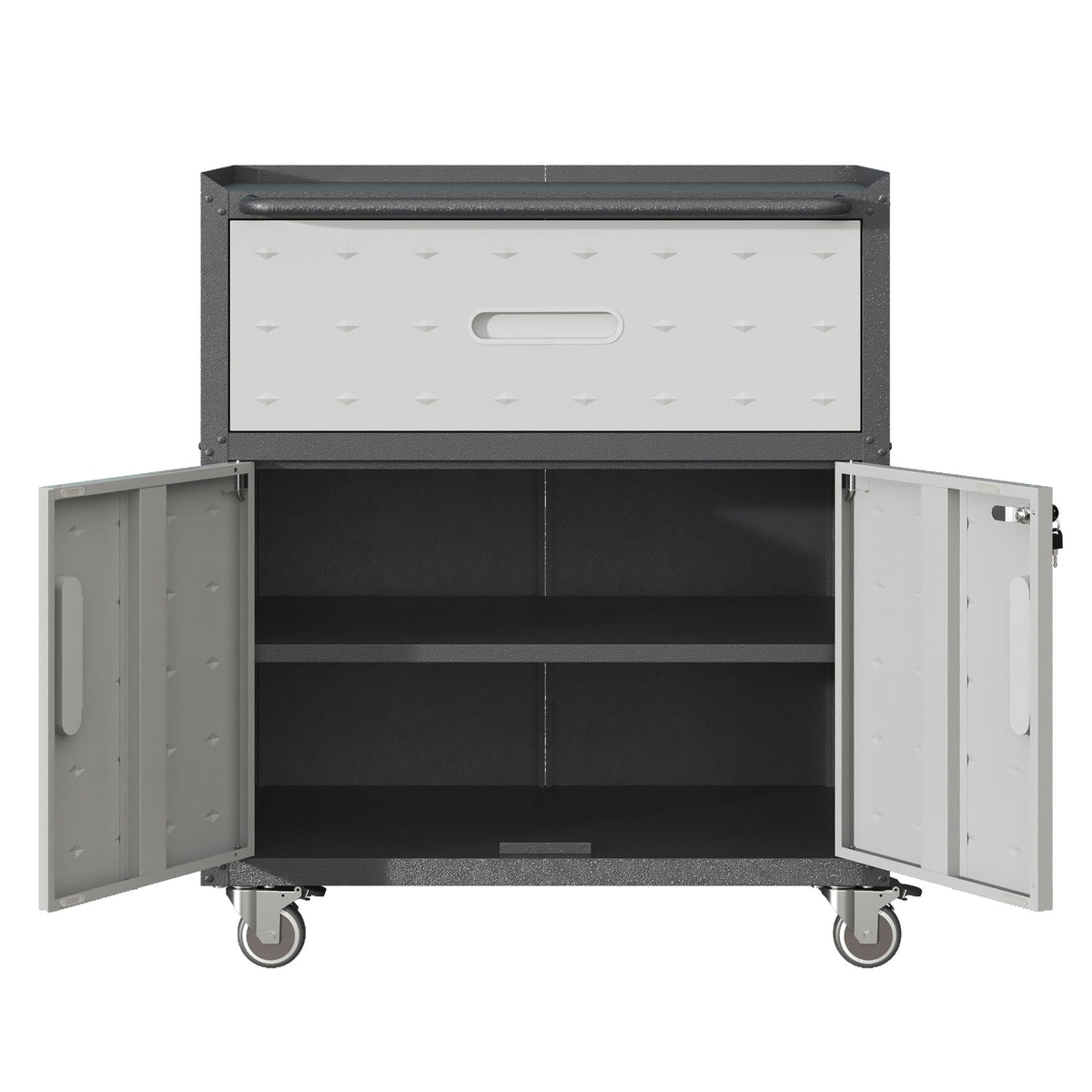 Mobile Metal Tool Cabinet with Locking Doors