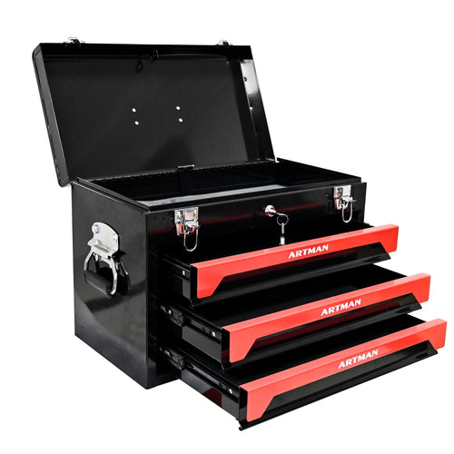 20-Inch Portable 3-Drawer Steel Tool Box