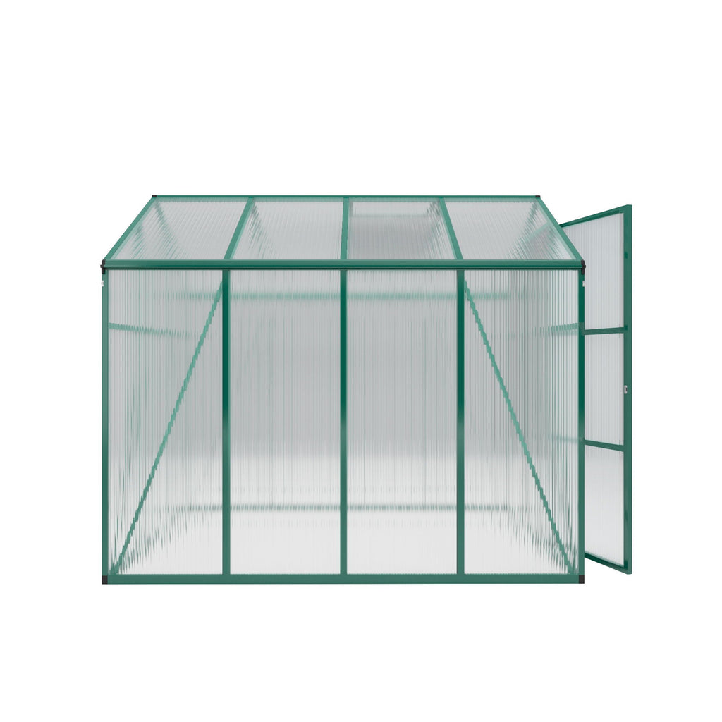 Walk-In Polycarbonate Greenhouse with Raised Base – Green