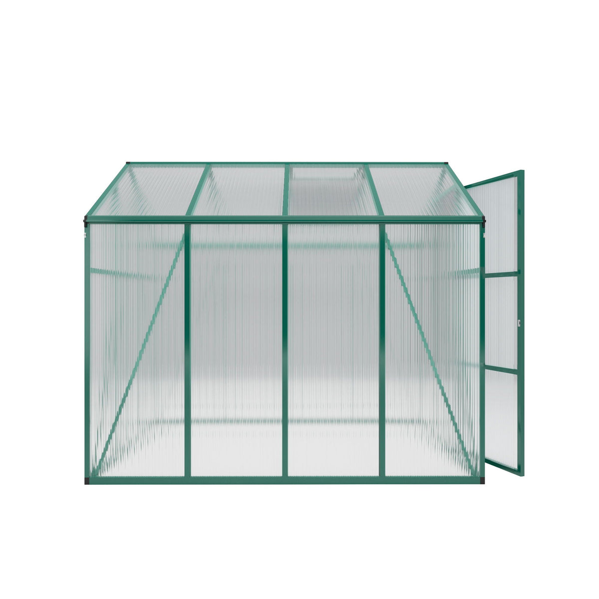 Walk-In Polycarbonate Greenhouse with Raised Base – Green