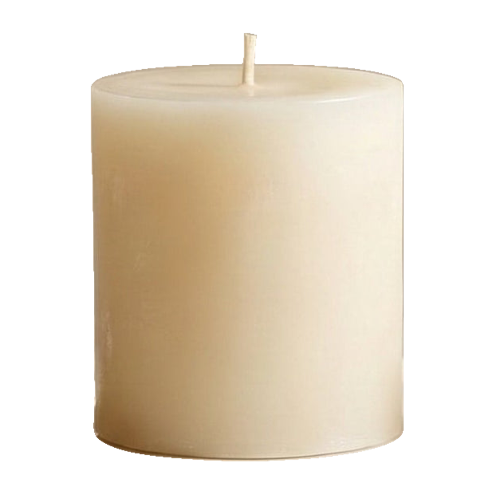 3" x 3" White Beeswax Pillar Candle