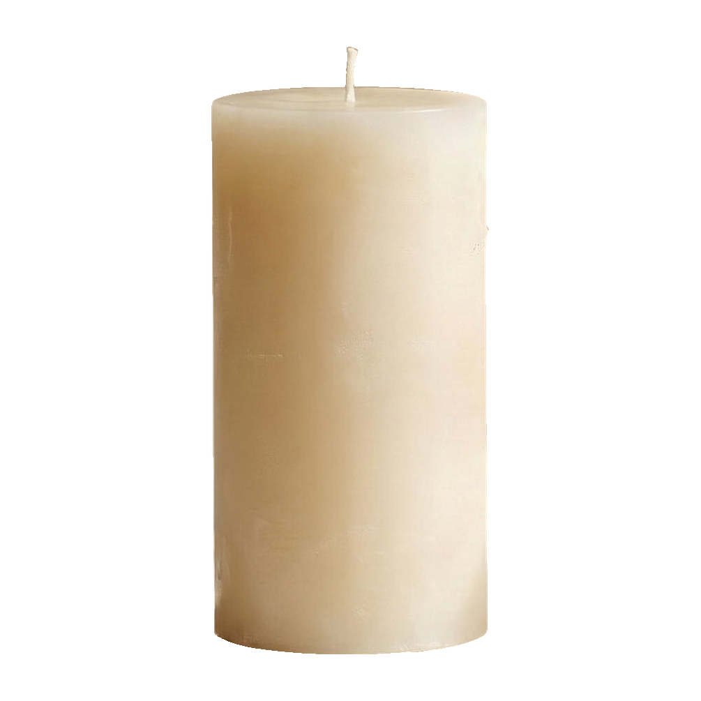 3" x 6" White Beeswax Pillar Candle