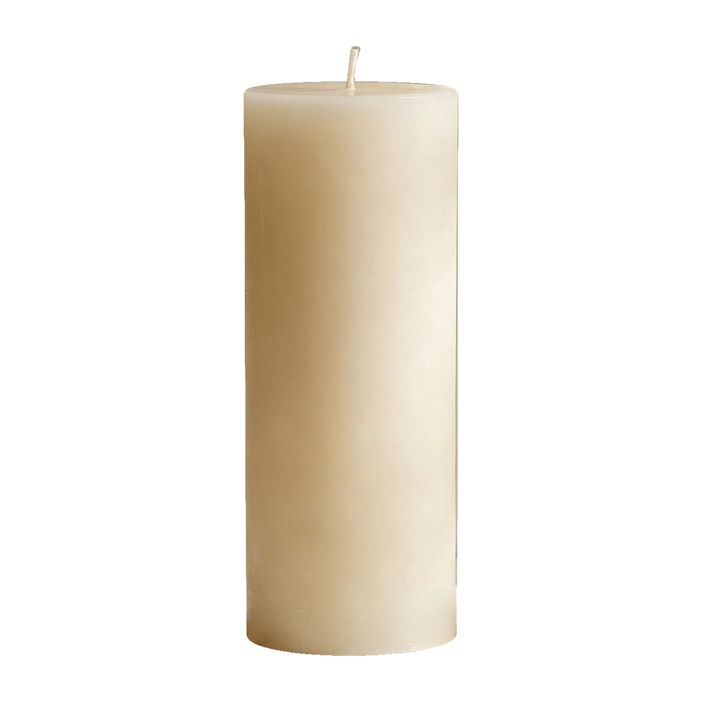 3" x 8" White Beeswax Pillar Candle