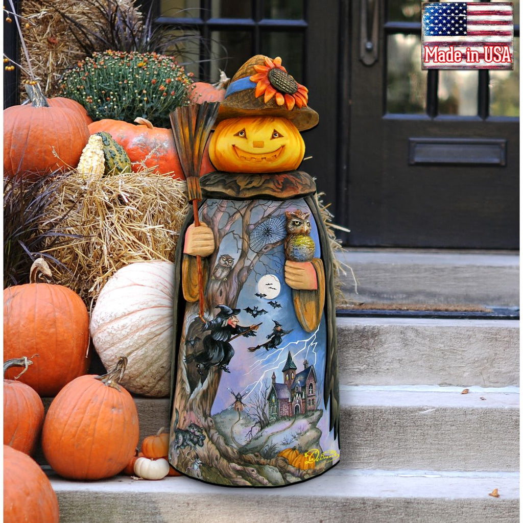 Scarecrow Pumpkin Head Halloween Door Decor by G. DeBrekht - Thanksgiving Halloween Decor - 8114180H