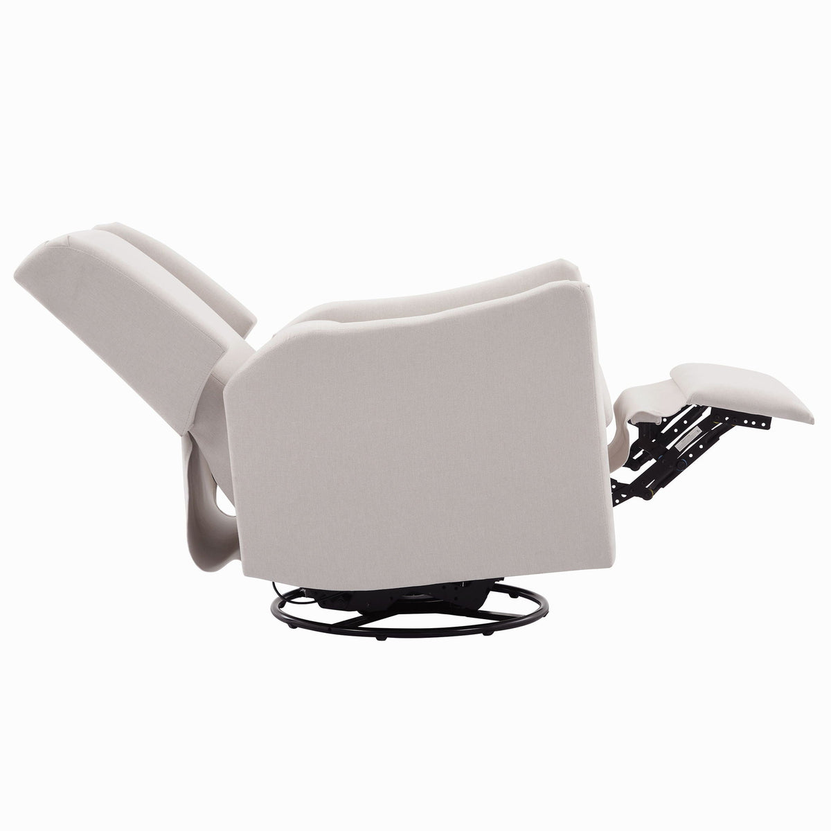 Wide Wingback 360° Swivel Glider Rocker Recliner – Dark Green or Beige