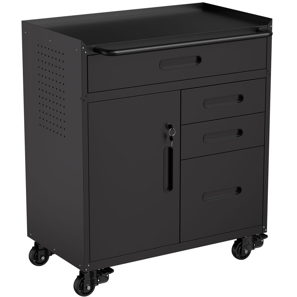 Heavy-Duty Rolling Tool Cabinet with Lockable Doors