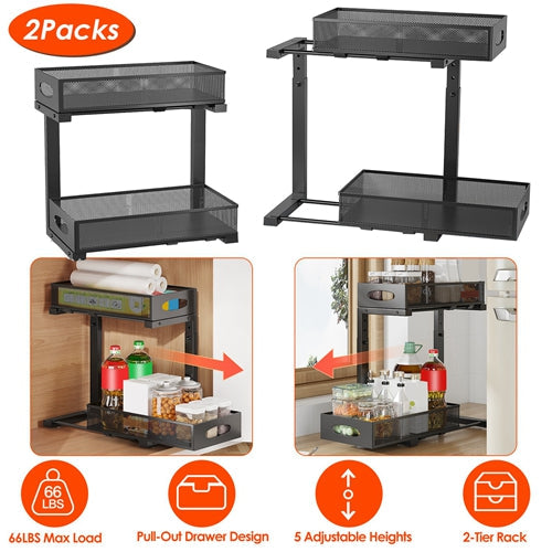 2-Tier Pull-Out Under-Sink Organizer Set