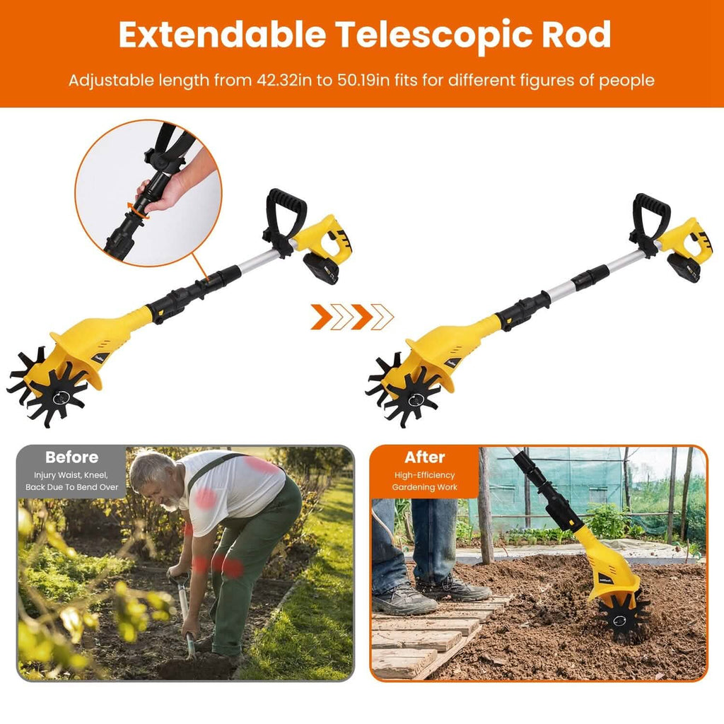 20V Cordless Garden Tiller & Cultivator
