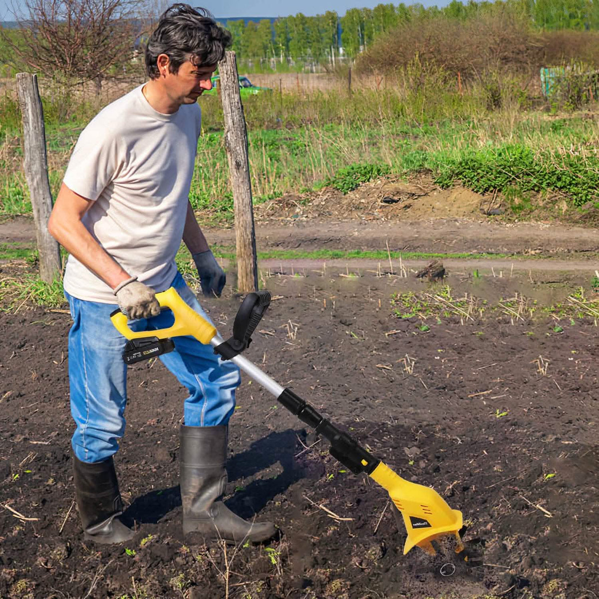 20V Cordless Garden Tiller & Cultivator