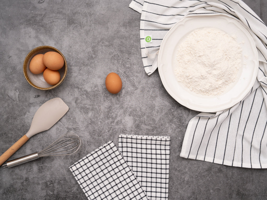 Organic Cotton Stripe & Check Kitchen Towel Set
