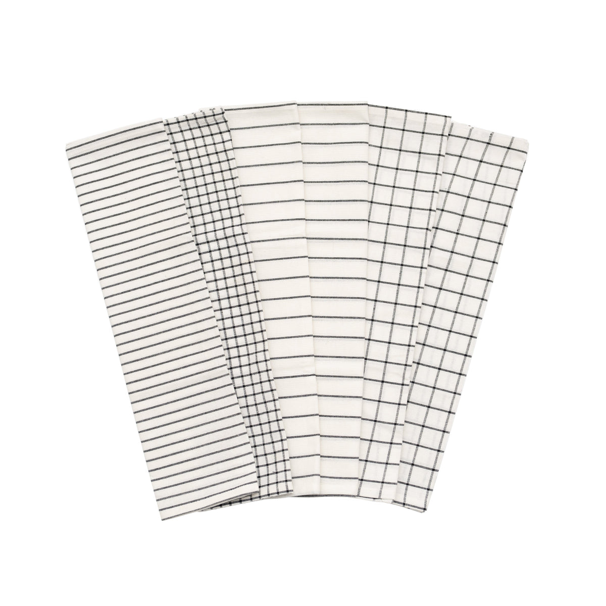 Organic Cotton Stripe & Check Kitchen Towel Set