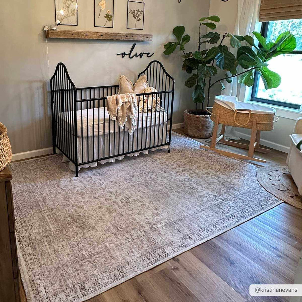 Cream Washable Area Rug
