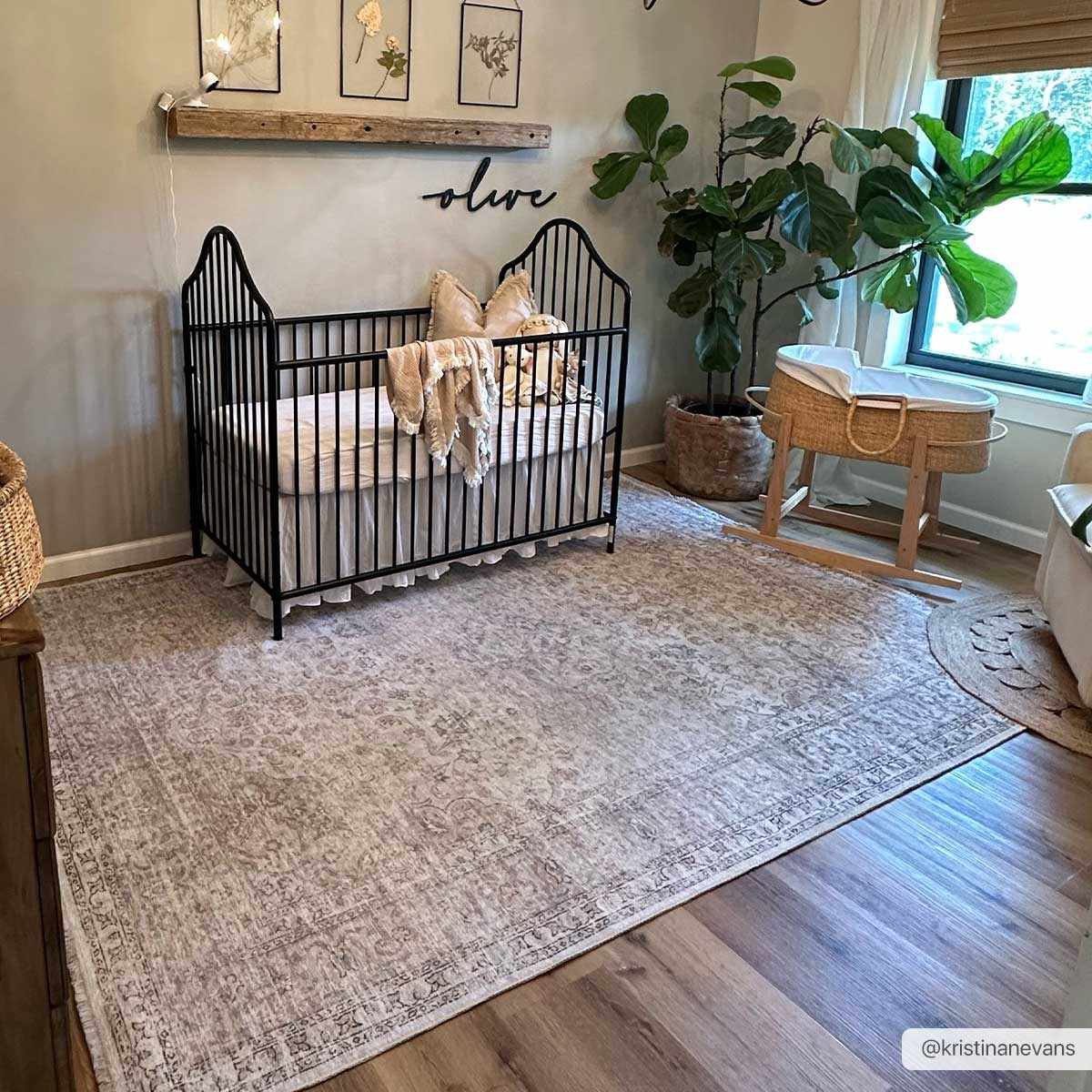Cream Washable Area Rug