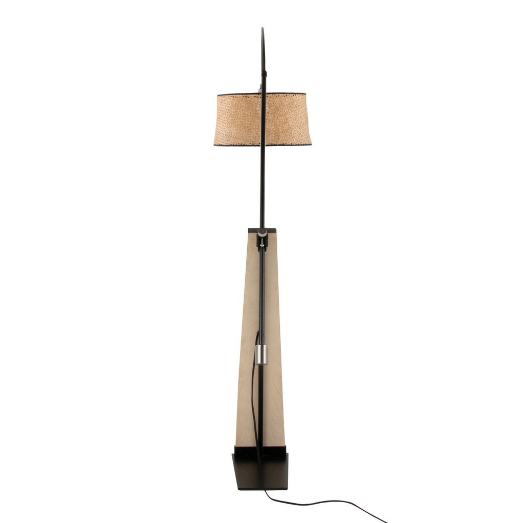 Mid-Century Floor Lamp with Wood Accent