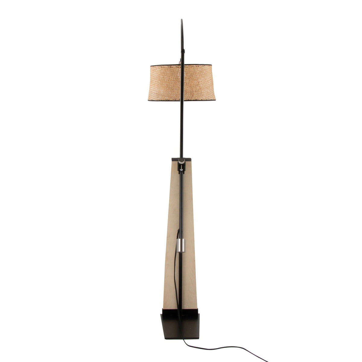 Mid-Century Floor Lamp with Wood Accent