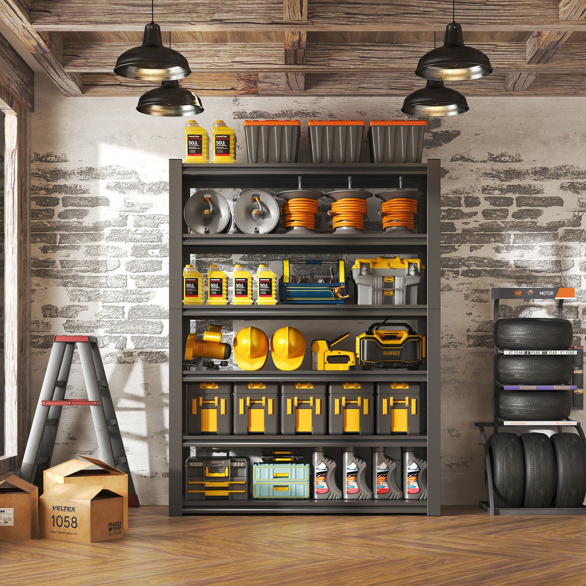 Heavy-Duty Adjustable Garage Shelving Unit