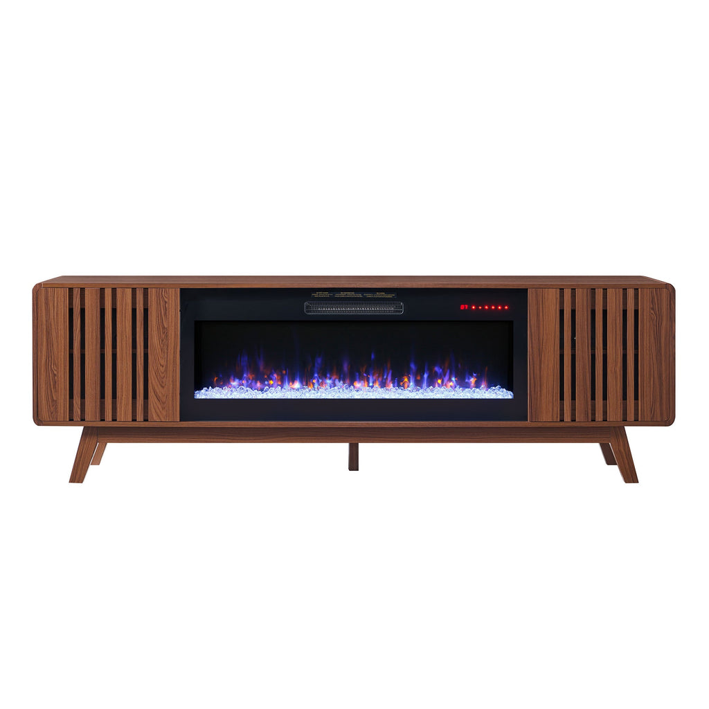 78" Mid-Century Electric Fireplace TV Stand
