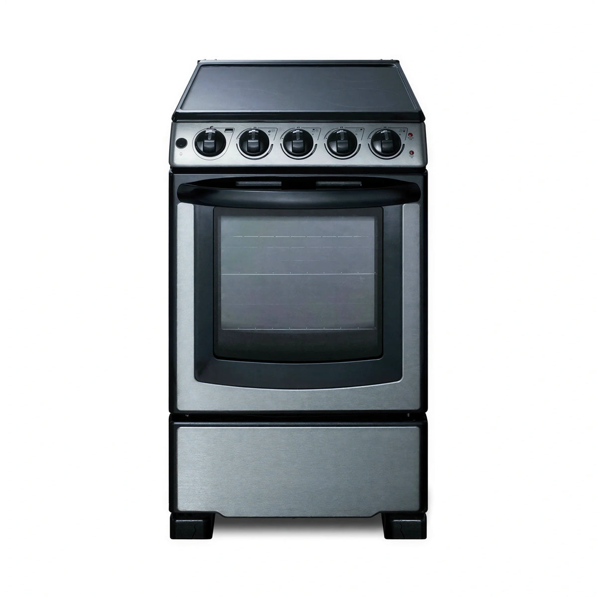 Summit Commercial REX2071SSRT 20-Inch Electric Range with 2.3 cu. ft. Oven, 4 Elements and Ceramic Glass Cooktop