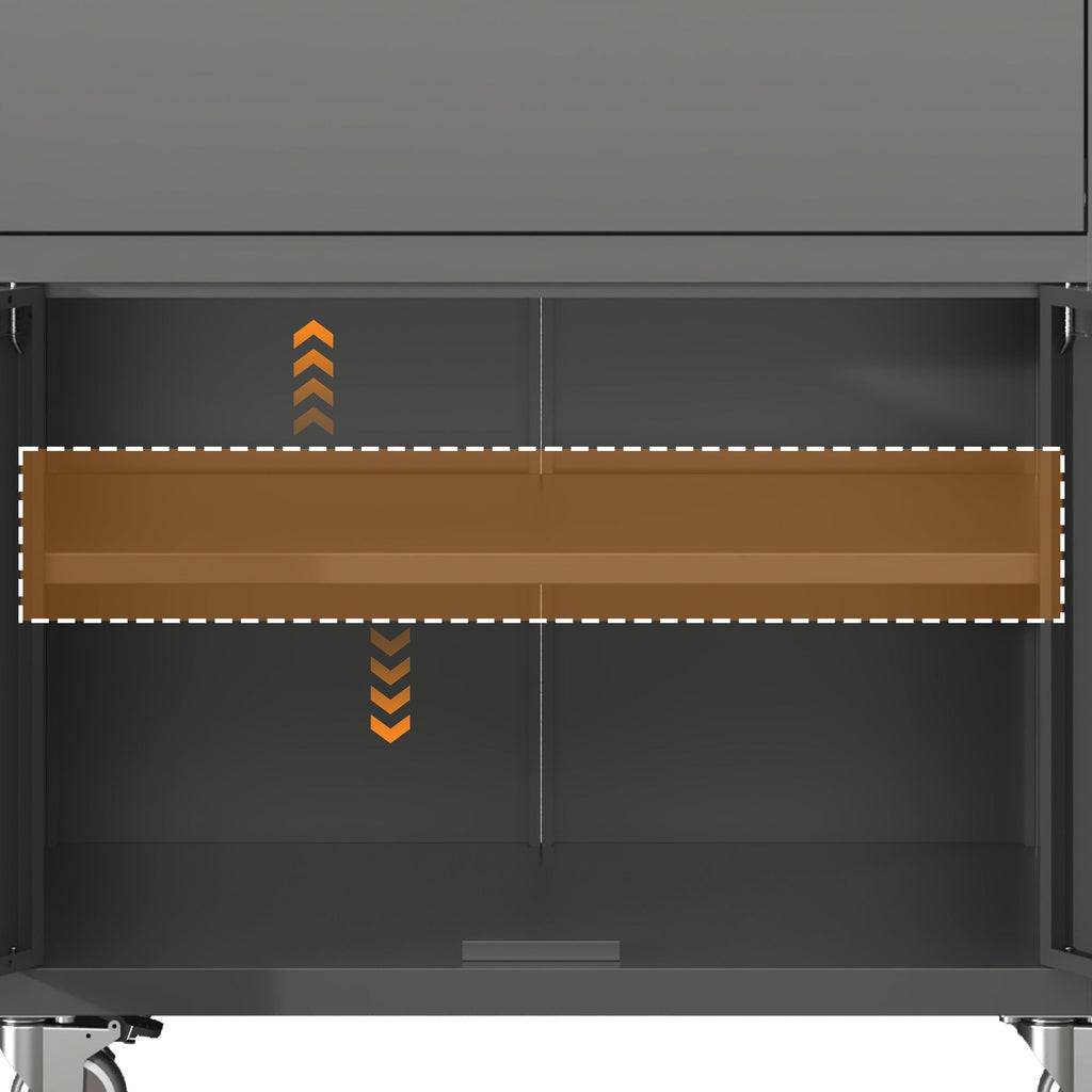 Mobile Metal Tool Cabinet with Locking Doors