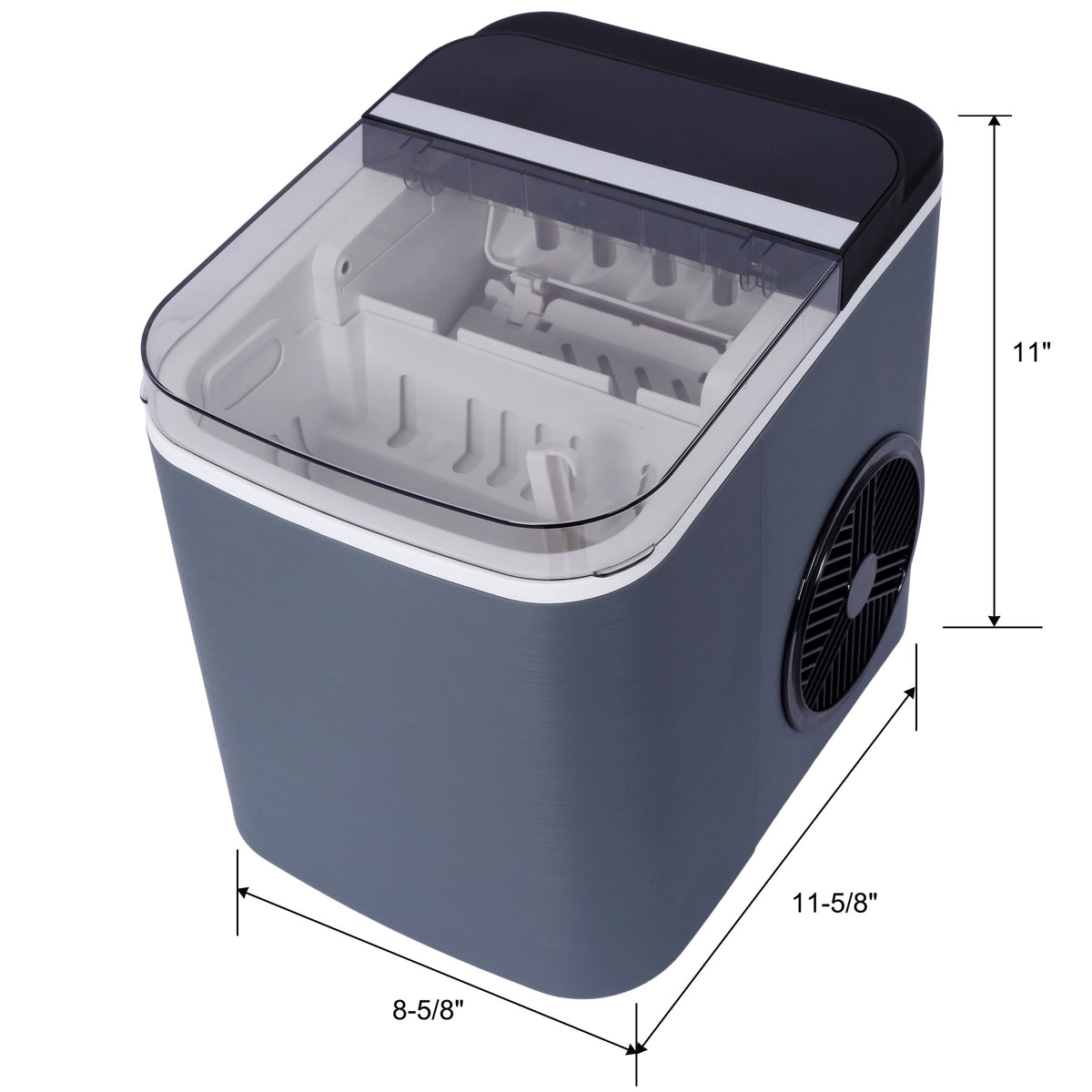 26-Lb Self-Cleaning Countertop Ice Maker – Gray