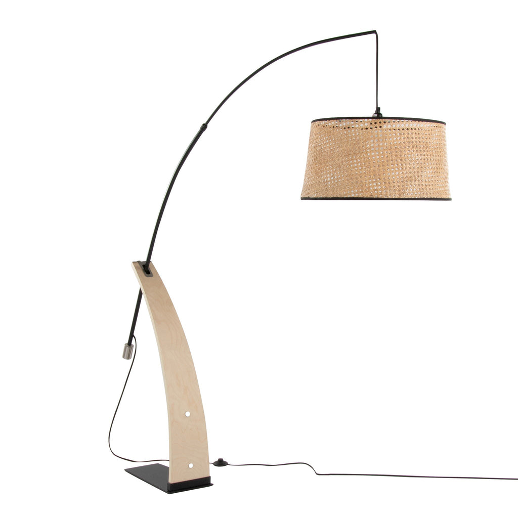 Mid-Century Floor Lamp with Wood Accent