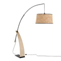 Mid-Century Floor Lamp with Wood Accent