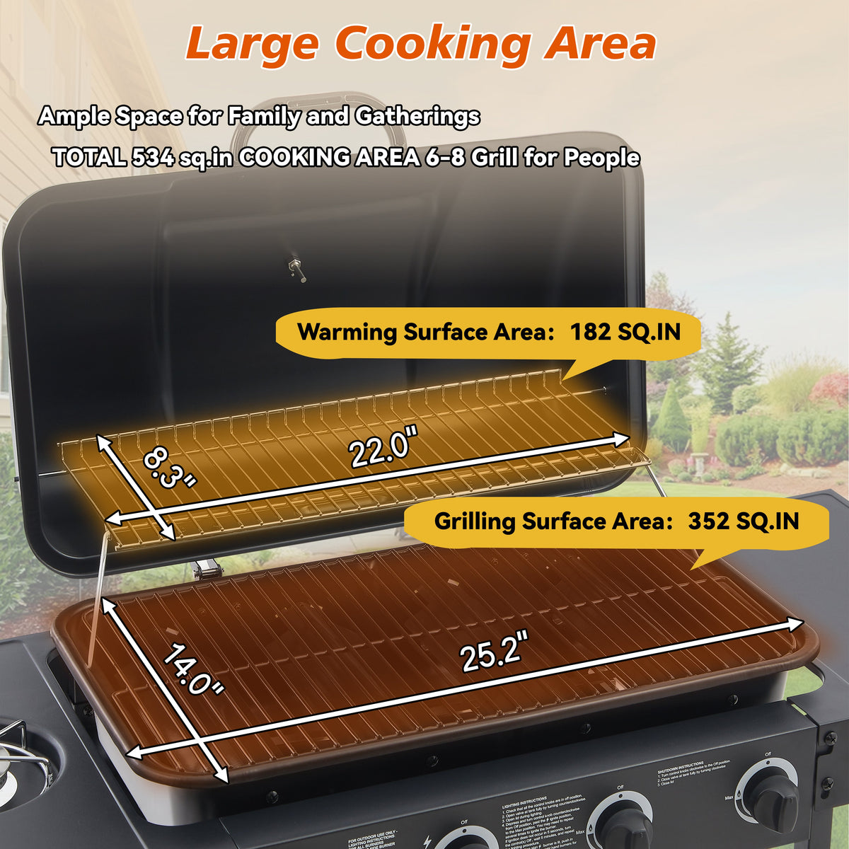 4-Burner Propane Gas Grill with Side Burner
