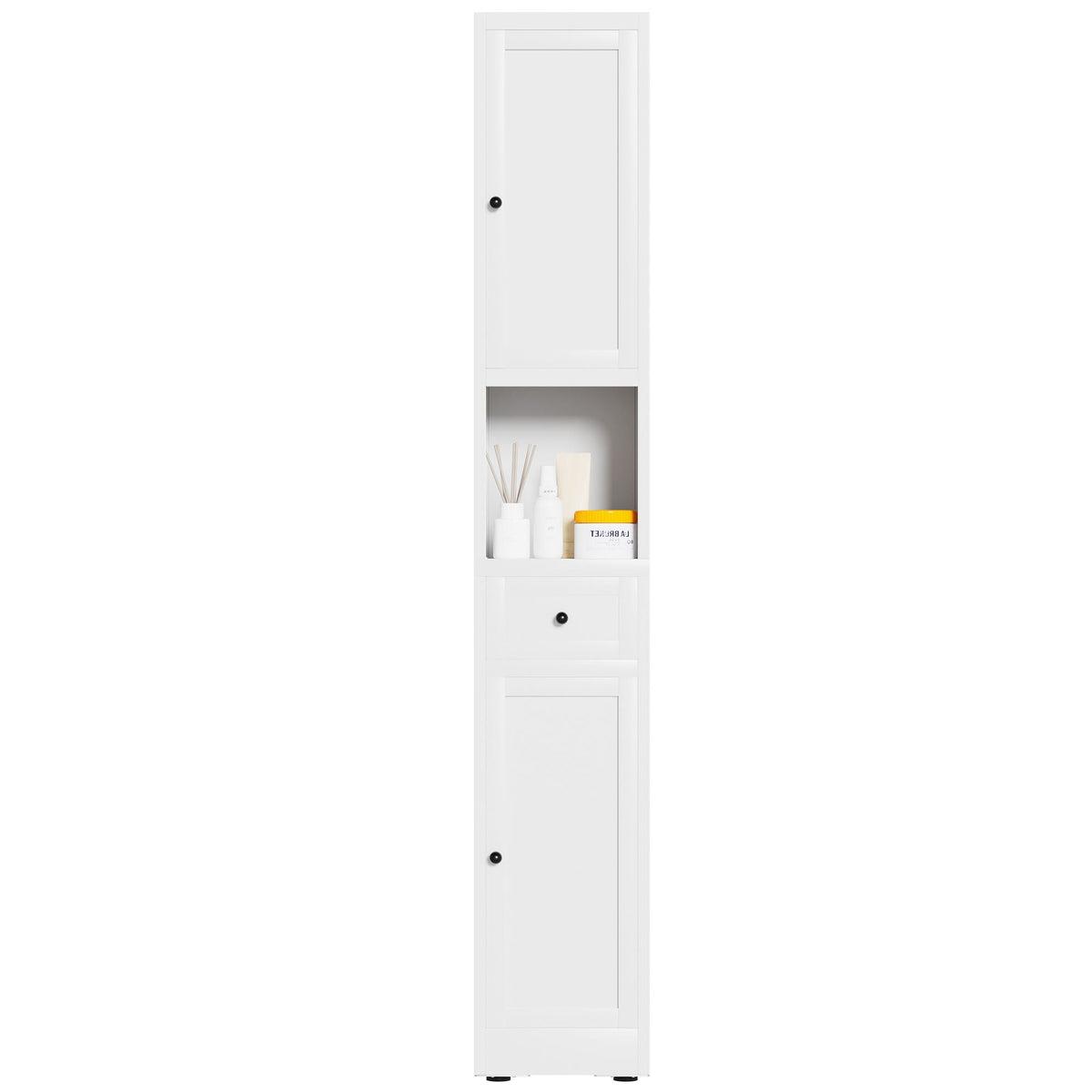 Tall Narrow 5-Tier Bathroom Storage Cabinet – White