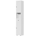 Tall Narrow 5-Tier Bathroom Storage Cabinet – White