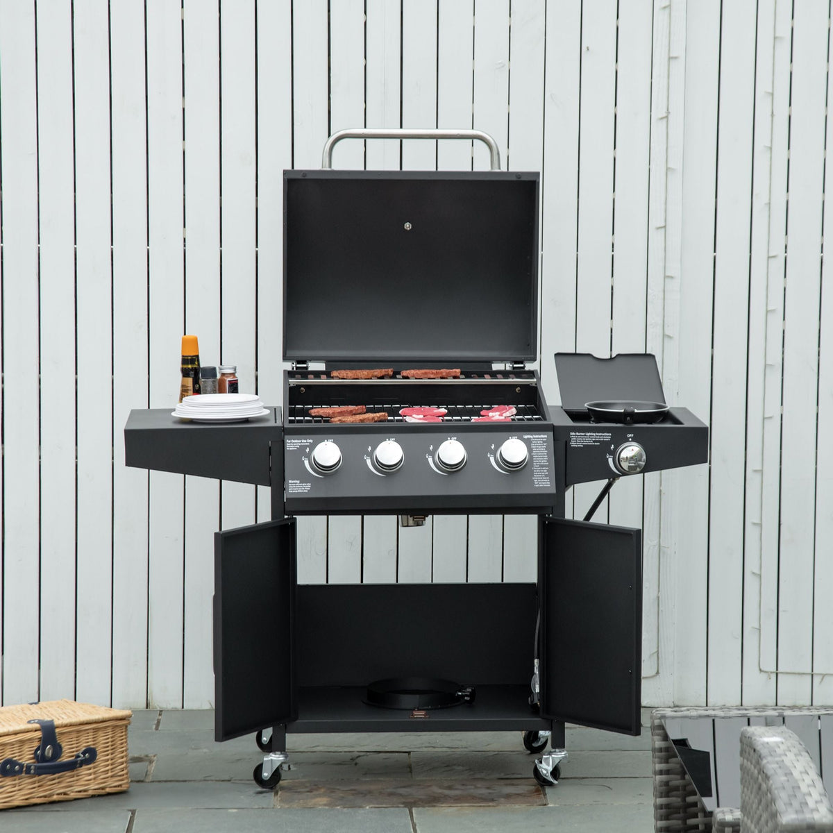 52-Inch 4+1 Burner Propane Gas Grill – Black